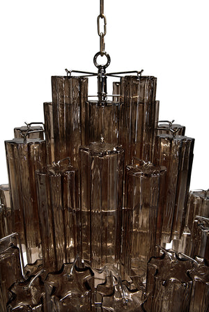 Coco Chandelier Tiered Smoked Glass Chrome Mid-century Modern Dining Room Fixture