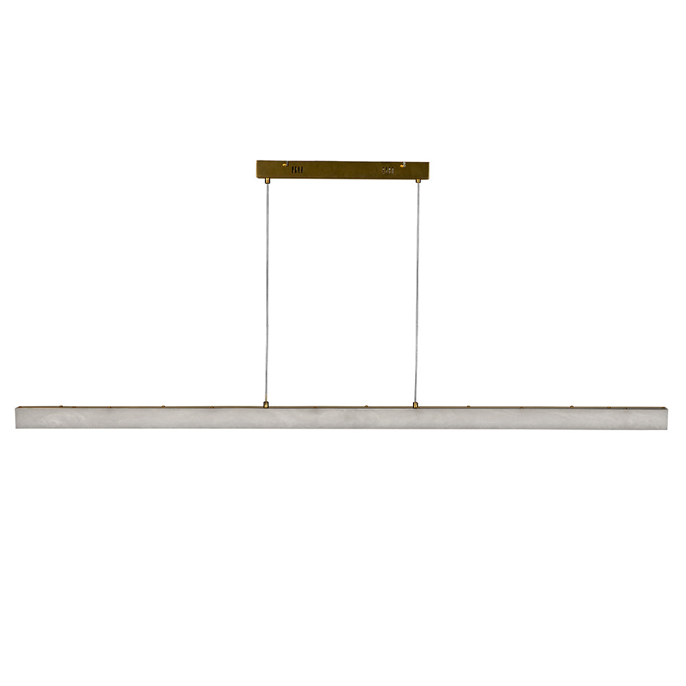 Astoria Brass Finish Linear Chandelier with Stone Shades for Dining and Kitchen Spaces