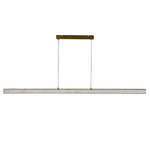 Astoria Brass Finish Linear Chandelier with Stone Shades for Dining and Kitchen Spaces