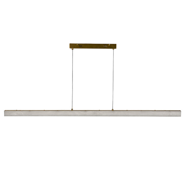Astoria Brass Finish Linear Chandelier with Stone Shades for Dining and Kitchen Spaces