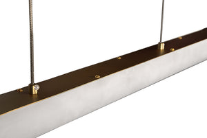 Astoria Brass Finish Linear Chandelier with Stone Shades for Dining and Kitchen Spaces