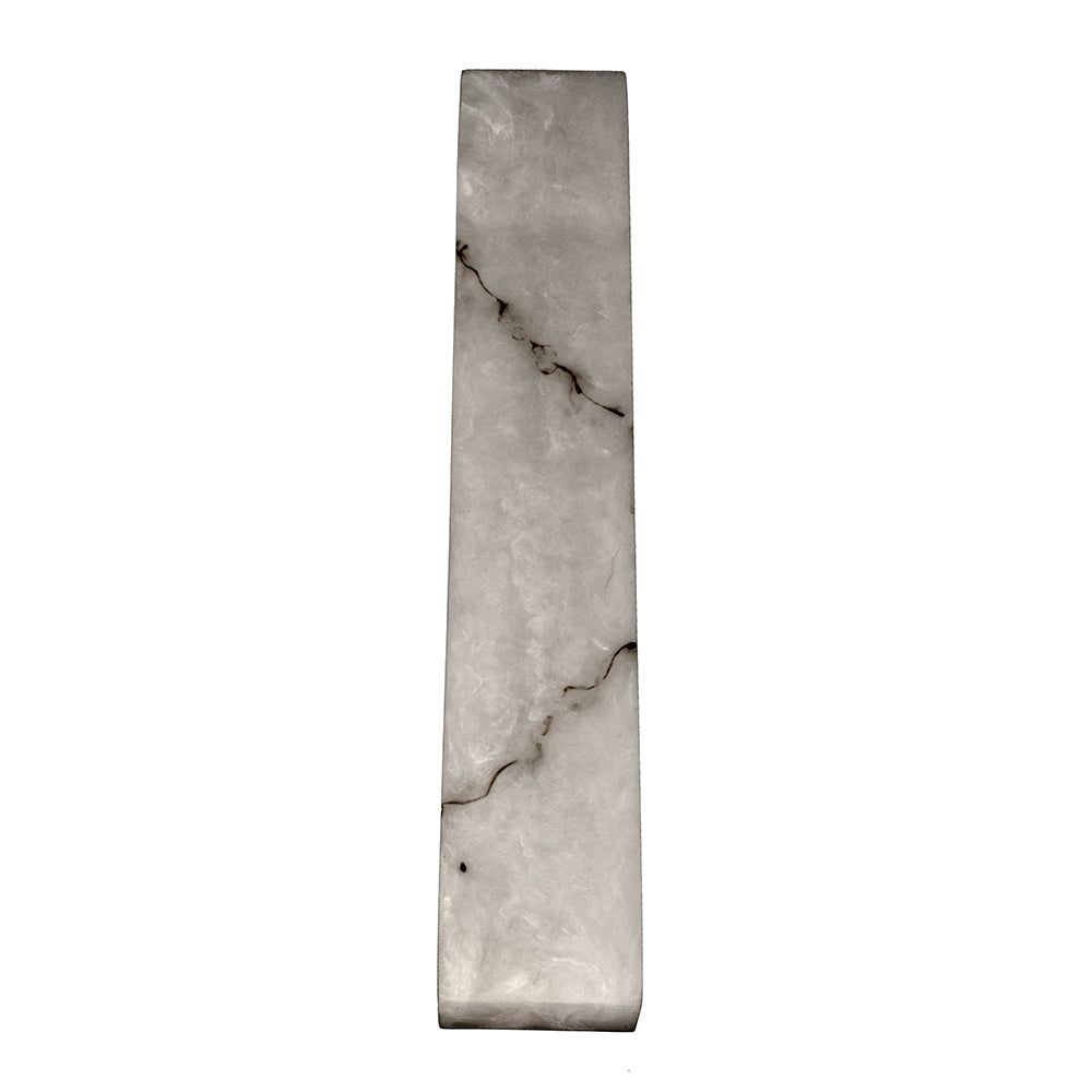 Stein Minimalist Wall Sconce Faux Stone Body Silver Accent Warm Ambient Hallway Light