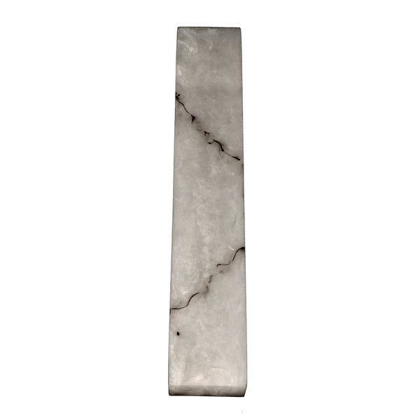 Stein Minimalist Wall Sconce Faux Stone Body Silver Accent Warm Ambient Hallway Light