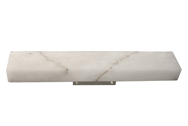 Stein Minimalist Wall Sconce Faux Stone Body Silver Accent Warm Ambient Hallway Light