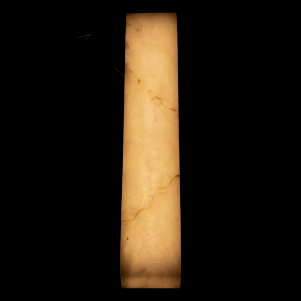 Stein Minimalist Wall Sconce Faux Stone Body Silver Accent Warm Ambient Hallway Light