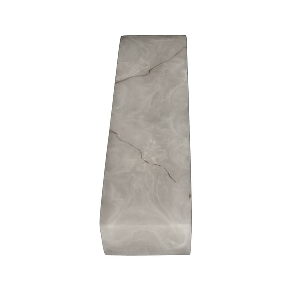 Stein Minimalist Wall Sconce Faux Stone Body Silver Accent Warm Ambient Hallway Light