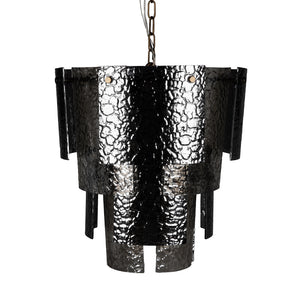 Cornelius Smoked Glass Tiered Chandelier with Antique Brass Iron Frame for Dining Rooms