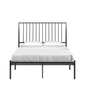 Homelegance By Top-Line Dante Metal Platform Bed with Curved Metal Headboard Black Metal