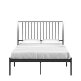 Homelegance By Top-Line Dante Metal Platform Bed with Curved Metal Headboard Black Metal