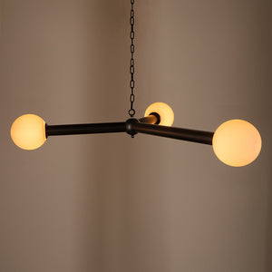 Clemenza Chandelier Matte Black Iron Frame Three Frosted Glass Shades Modern Pendant Light