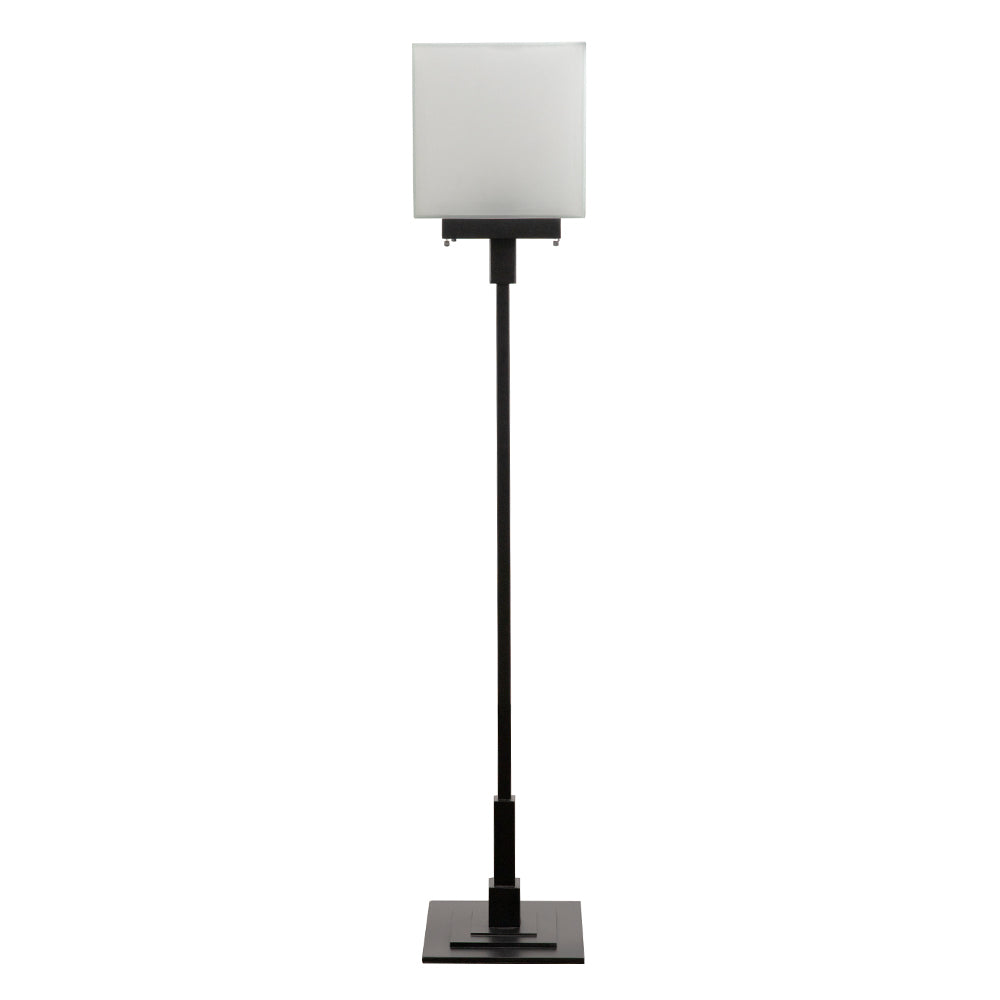 Barzini Matte Black Iron Floor Lamp with Frosted Glass Shade for Modern Living Rooms
