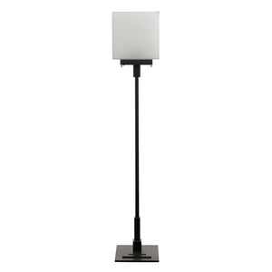 Barzini Matte Black Iron Floor Lamp with Frosted Glass Shade for Modern Living Rooms
