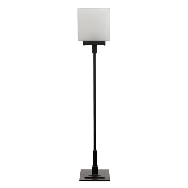 Barzini Matte Black Iron Floor Lamp with Frosted Glass Shade for Modern Living Rooms