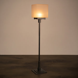 Barzini Matte Black Iron Floor Lamp with Frosted Glass Shade for Modern Living Rooms