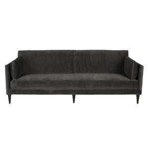 Andalusia Velvet Upholstered 3-seater Sofa with Carved Wood Legs for Modern Living