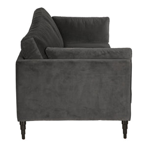 Andalusia Velvet Upholstered 3-seater Sofa with Carved Wood Legs for Modern Living