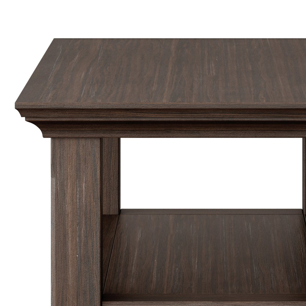 English Elm Acadian Solid Wood Narrow Side Table - Versatile Farmhouse Brown Accent For Small Spaces & Storage B136P159696
