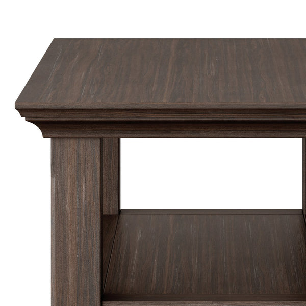 English Elm Acadian Solid Wood Narrow Side Table - Versatile Farmhouse Brown Accent For Small Spaces & Storage B136P159696