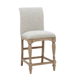 Higgins Street Upholstered Back Stool Brown with Woodland Stone Finish P349501 Pulaski Furniture