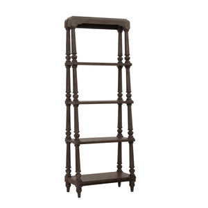 Revival Row Open Shelf Etagere Brown with Chimney Smoke Finish P348601 Pulaski Furniture