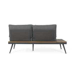 English Elm Norfolk Outdoor Left Sectional Seat with Mesh Back and Faux Wood Aluminum Frame 62750.00LGRY