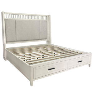 Parker House Americana Modern Bedroom King Shelter Bed Cotton Poplar Solid, Birch Veneers BAME#1266-3-COT