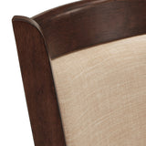 Homelegance By Top-Line Sydney Upholstered Back Swivel 29" Bar Height Stool Beige Rubberwood