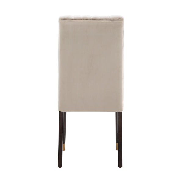 Homelegance By Top-Line Maya Velvet Channel Back Dining Chairs (Set of 2) Taupe Rubberwood