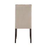 Homelegance By Top-Line Maya Velvet Channel Back Dining Chairs (Set of 2) Taupe Rubberwood