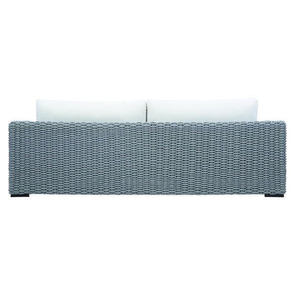 Bernhardt Bernhardt Capri Outdoor Sofa With Handwoven Grey Mist Rope, Plush Faux-Down Cushions, Aluminum Frame - Made to Order OP1017C