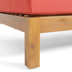 English Elm Christopher Knight Home® - Brava Stylish Right Corner Bench Set For Indoor/Outdoor, Solid Acacia Wood With Water-Resistant Cushions 57968.00RED2