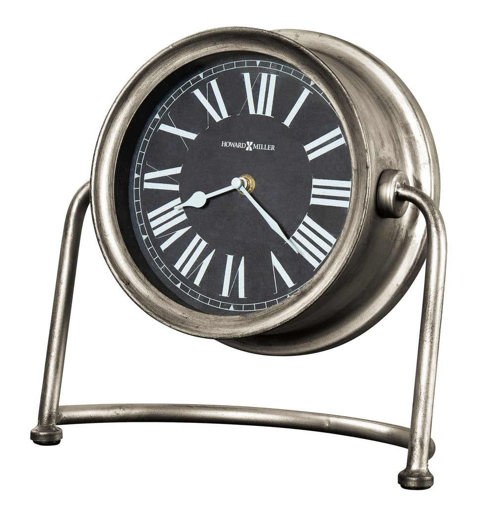 Hekman Furniture 635221 Senna Metal Mantel Clock - Antique Silver Accent With Elegant Roman Numerals & Quartz Movement  Senna Mantel Clock 635221
