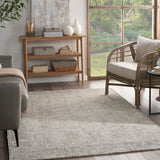 Nourison Vail VAI04 Handmade Tufted No Border Indoor Only Modern  Rug Grey, Grey 100% Wool 99446794635