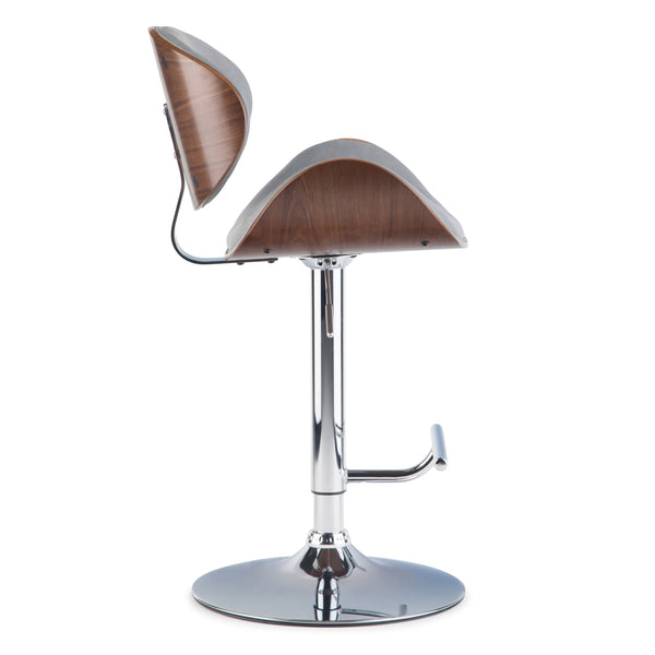 English Elm Marana Bentwood Adjustable Swivel Bar Stool In Stone Grey - Chic Comfort For Modern Spaces B136P158936