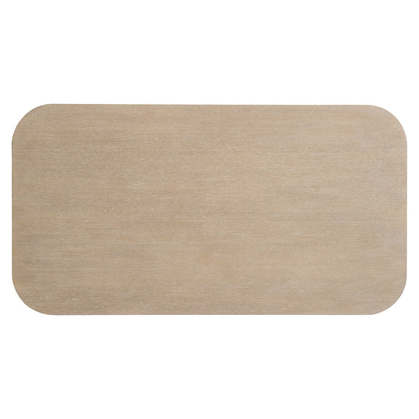 Bernhardt Bernhardt Loggia Cocktail Table With Fluted Column Base, Wire-Brush Oak Aria Finish, Casters 345013