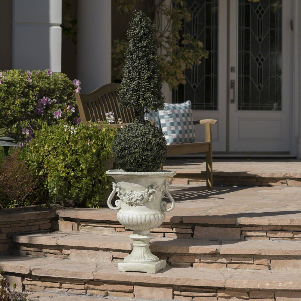 English Elm Buena Vista Handcrafted Urn Planter Sculptural Indoor Outdoor Garden Focal Piece 62166.00WHI