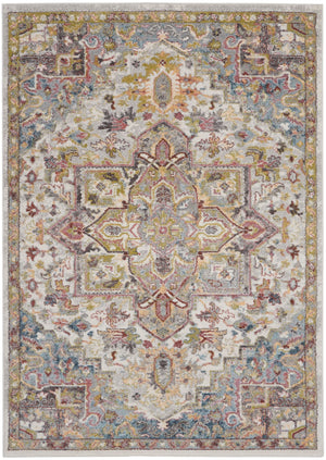 Nourison Juniper JPR04 Machine Made Power-loomed Traditional Indoor Only Traditional Vintage Rug Ivory,Multi, Ivory Multicolor 100% Polypropylene 99446804105