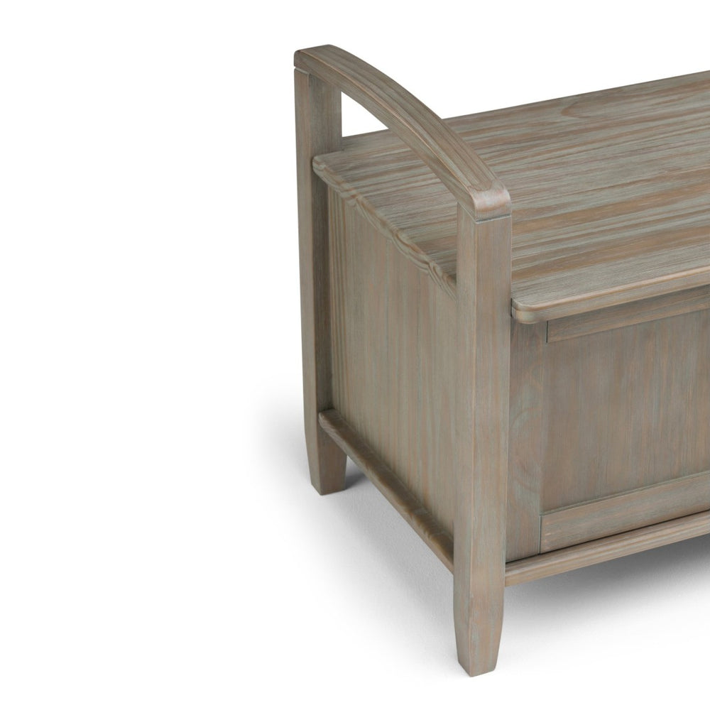 English Elm Warm Shaker Storage Bench - Handcrafted Entryway Organizer In Distressed Grey With Spacious Seating B136P159723-GIGA