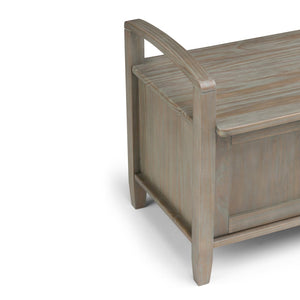English Elm Warm Shaker Storage Bench - Handcrafted Entryway Organizer In Distressed Grey With Spacious Seating B136P159723-GIGA