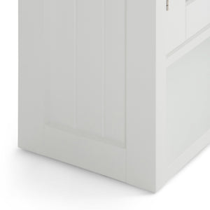 English Elm Acadian Double Door Wall Cabinet – Contemporary Pure White Storage With Adjustable Shelves & Style B136P158498