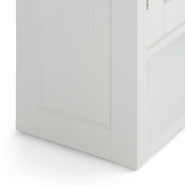English Elm Acadian Double Door Wall Cabinet – Contemporary Pure White Storage With Adjustable Shelves & Style B136P158498