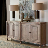 Higgins Street 4-Door Credenza Brown with Woodland Stone Finish P349300 Pulaski Furniture