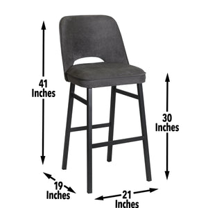 English Elm Steve Silver - Sarah Mid-Century Barstool Brown - Commercial-Grade Wood & Steel, 275 lb Capacity, No Assembly Required B081P157800