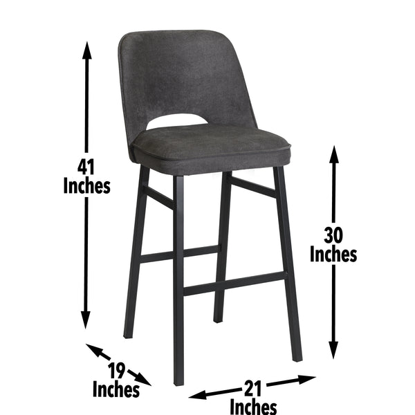 English Elm Steve Silver - Sarah Mid-Century Barstool Brown - Commercial-Grade Wood & Steel, 275 lb Capacity, No Assembly Required B081P157800
