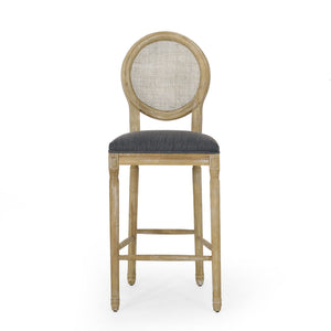 English Elm Christopher Knight Home® - French Country Virabit 2-Piece 30.25" Bar Stools with Hand-Woven Rattan Back & Tufted Cushions 71615.00CHAR