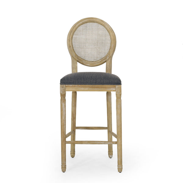 English Elm Christopher Knight Home® - French Country Virabit 2-Piece 30.25" Bar Stools with Hand-Woven Rattan Back & Tufted Cushions 71615.00CHAR