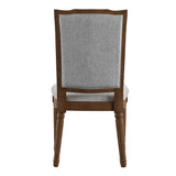 Homelegance By Top-Line Mayer Ornate Linen and Wood Dining Chairs (Set of 2) Grey Rubberwood