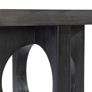 Bernhardt Bernhardt Micah Side Table — Wire-Brushed White Oak, Black Truffle Finish, Sculptural Geometric Accent (24"W X 24"H) 557121