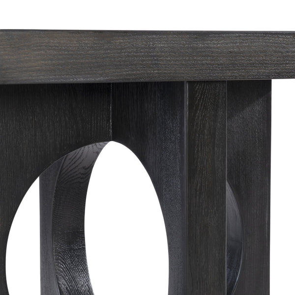 Bernhardt Bernhardt Micah Side Table — Wire-Brushed White Oak, Black Truffle Finish, Sculptural Geometric Accent (24"W X 24"H) 557121