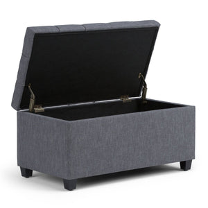 English Elm Sienna Storage Ottoman Bench - Stylish Slate Grey Upholstered Seating & Hidden Storage Solution B136P159117-GIGA